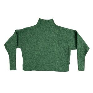 Topshop alpaca wool blend mock neck boxy oversized green sweater size 4-6 small